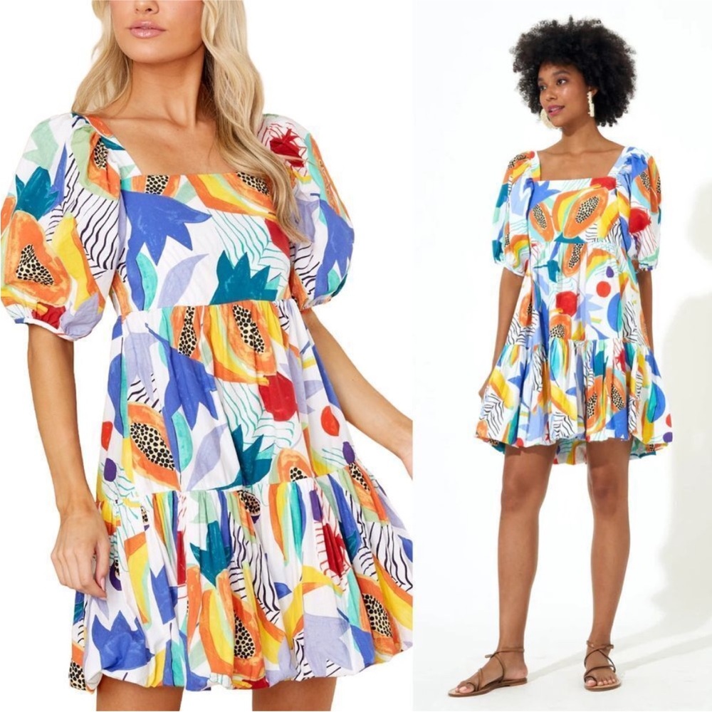 Oliphant Bubble Skirt Dress - Papaya